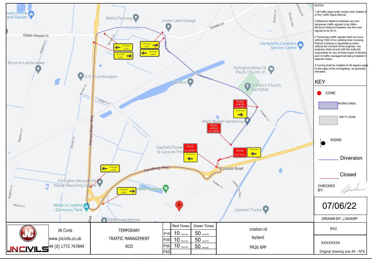 Road Closure – 0800 hours on Friday 22nd July 2022 until 1700 hours on Saturday 23rd July 2022